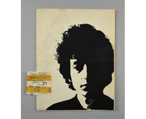 Bob Dylan - 1966 UK tour programme with a ticket for Newcastle Odeon. The space left for the programme holder to list Dylan’s