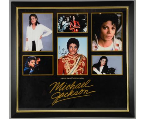 Michael Jackson - Signed photo mounted in a large display, 27 x 28 inches