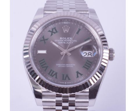 Rolex, gent's stainless steel Rolex Oyster Perpetual Datejust 41 'Wimbledon' limited edition automatic wristwatch, as new con