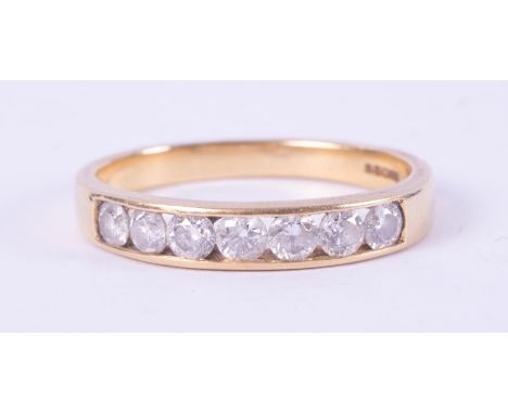 An 18ct yellow gold half eternity ring set with round brilliant cut diamonds, total diamond weight approx. 0.42 carats (measu