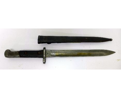 A bayonet with scabbard, length 38cm