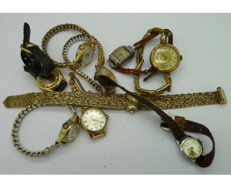 Nine lady's mechanical wristwatches including Chevy 17 jewel automatic and Rotary