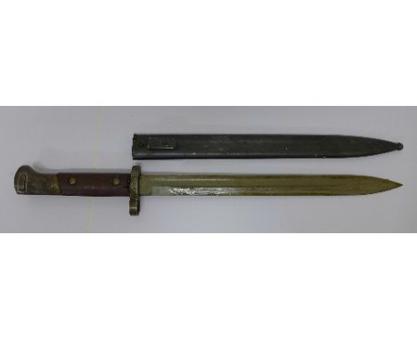 A bayonet, the scabbard marked tgf, E3 48, length 43cm