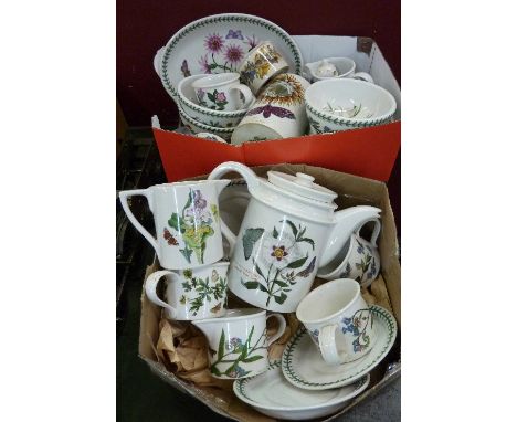 A collection of Portmeirion Botanical Garden china including a teapot and jugs, some a/f, approximately twenty-seven pieces i