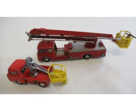 Playworn Corgi Simon Snorkel fire engine and Jeep PC150 with lift, P (Est. plus 21% premium inc. VAT)