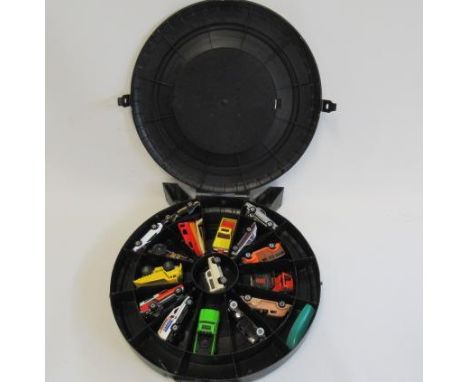 Mattel Hot Wheels Super Rally Case containing sixteen Hot Wheels vehicles, F-G (Est. plus 21% premium inc. VAT)