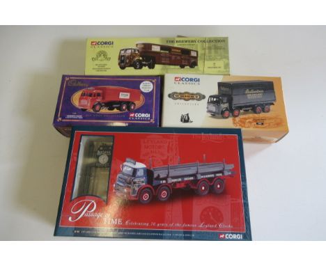 Four Corgi Classics comprising 27701 Horse Transporter, 35501 Leyland, 26001 Albion and "Passage of Time" Leyland, all items 