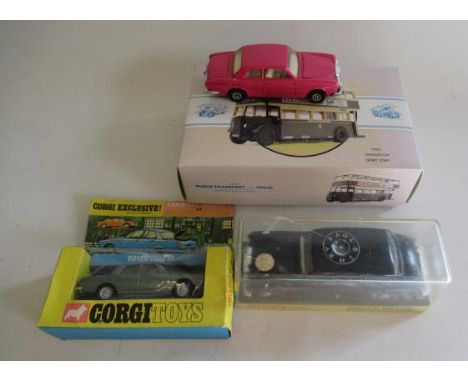 Corgi 275 Rover 2000 TC, boxed G, Daimler Bus Derby Corp, Whizzwheels Bentley and Dinky Rolls Royce Phantom V, boxed, G (Est.