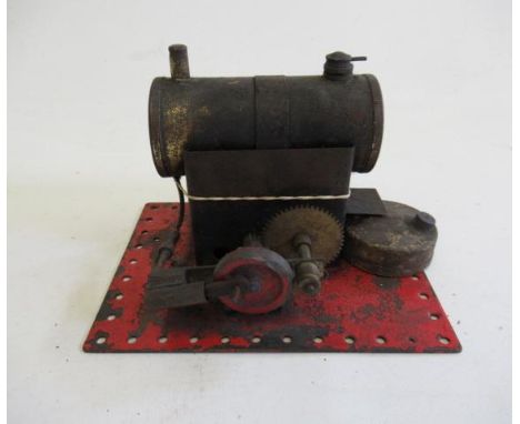 A playworn Bowman stationary steam engine, single cylinder with spirit burner (Est. plus 21% premium inc. VAT)