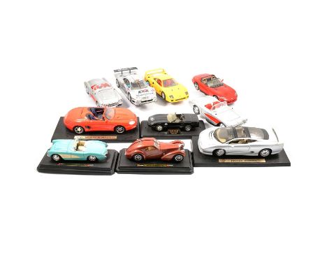 Burago 1:18 and 1:24 scale model cars, ten unboxed examples.Qty: 10