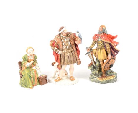 Three Royal Doulton limited edition figures, Henry VIII HN3350; Alfred the Great HN3821, and Anne of Cleves HN3356.Qty: 3Cond