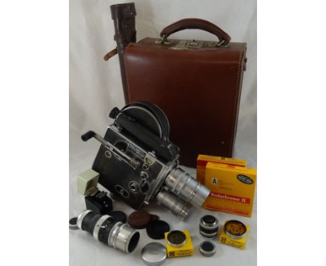 Paillard Bolex 16mm cine camera, case & accessories 