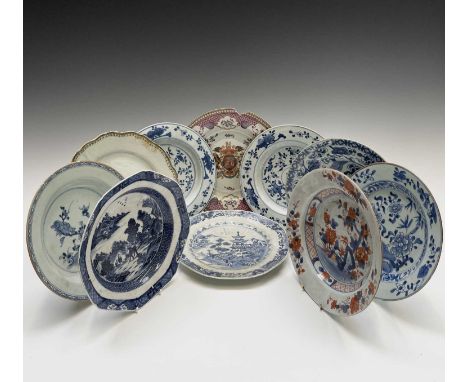 Ten various Chinese porcelain plates and dishes, 18th century. Provenance:Michael Trethewey. A Gentleman of Taste.We are deli