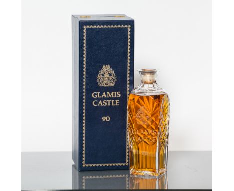 GLAMIS CASTLE 90 DECANTER
Blended Scotch Whisky, aged for 25 years and bottled in a Brierley Full Lead Crystal Decanter, no. 