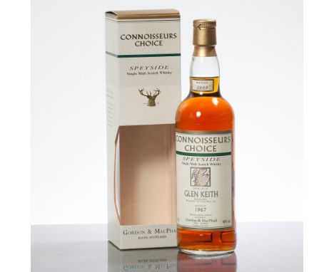 GLEN KEITH 1967 CONNOISSEURS CHOICE
Single Speyside Scotch Whisky bottled 1999 by Gordon & MacPhail. In carton. 70 cl, 40% vo