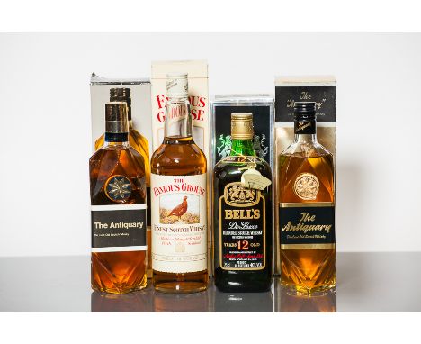 THE ANTIQUARY DE LUXE
Blended Scotch Whisky by J & W Hardie. Full bottle size, capacity of 26 2/3 fl ozs stated on carton.
BE