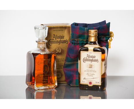 ALISTAIR CUNNINGHAM'S 50 YEARS
A Special Blend of Fifty Malt Whiskies and Dumbarton Grain Whisky. 70cl, 40% volume, in carton