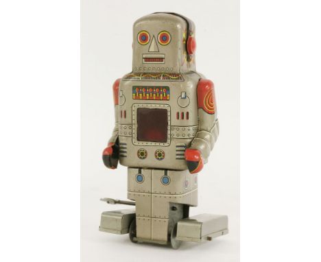 A Japanese tin plate clockwork robot
