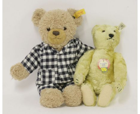 A Steiff teddy bear, 1948 replica, 24cm tall, and a modern Steiff bear, 30cm