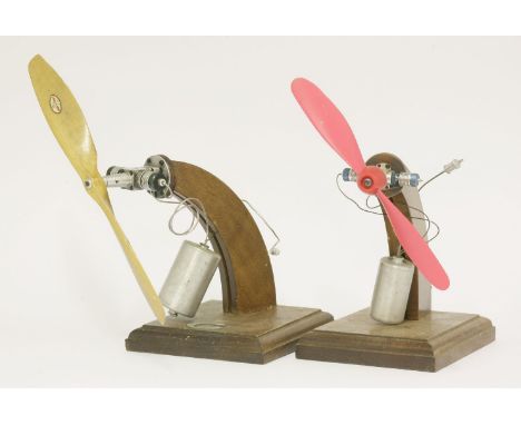 A Stefan Gasparin precision made miniature Co2 powered milled aluminium 300 twin cylinder aero engine, with laminated propell