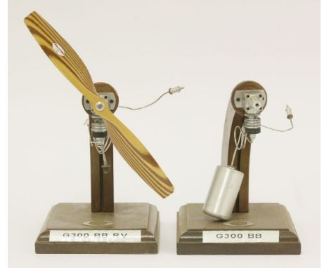 A Stefan Gasparin precision made miniature Co2 powered milled aluminium straight six aero engine, with laminated propeller bl