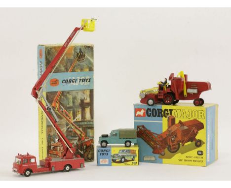 A Corgi Major (1111) Massey-Ferguson 780 combine harvester, boxed, (438) Land Rover, boxed, and (1127) Simon Snorket fire eng