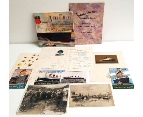 R.M.S QUEEN MARY INTERESTincluding a 'Souvenir Brochure and Photographic Review commemorating the Launch of the Cunarder 534'