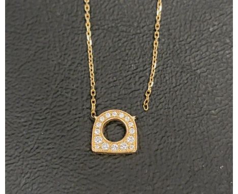 EIGHTEEN CARAT GOLD MINI SUCCESS NECKLACE BY FREDthe openwork geometric pendant set with sixteen diamonds, marked Fred and nu