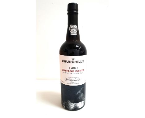 CHURCHILL'S QUINTA DA AGUA ALTA VINTAGE PORT - 1990 12 bottles, in original wooden case, 75cl and 20%