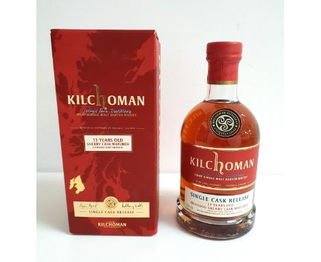 KILCHOMAN 11 YEAR OLD ISLAY SINGLR MALT SCOTCH WHISKY Single Cask Release - Distillery Shop Exclusive. Oloroso Sherry Cask ma