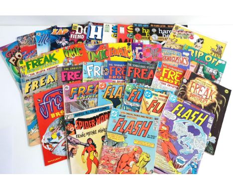 SELECTION OF VINTAGE COMICScomprising Marvel Spider Woman, five DC The Flash, ten The Fabulous Furry Freak Brothers, four Dr.