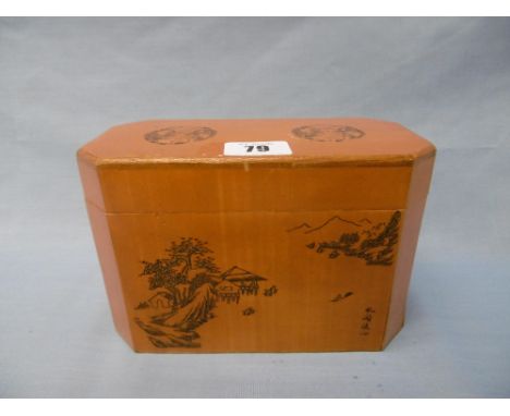 A bamboo brush pot/ tea caddy, approx. 12 cms