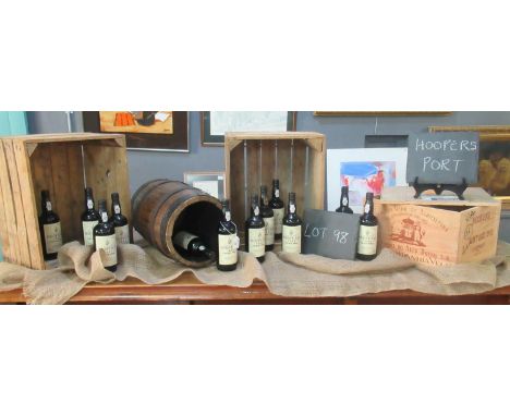 Case of twelve Vinho do Porto Hooper's 1985 vintage port in original wooden box.(B.P. 21% + VAT) 