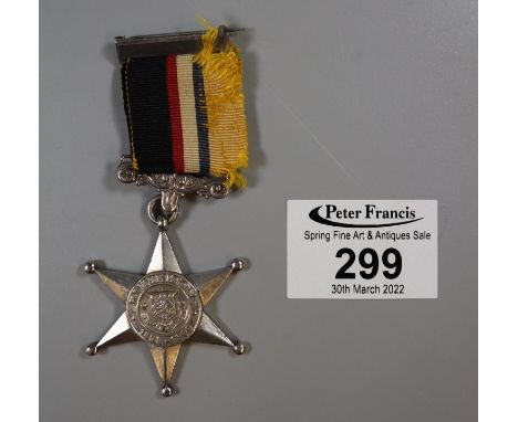 19th century Kimberley Star Boer War medal, 1899-1900, marked Mayors Siege medal 1900, awarded to 395 Trooper W Harvey ,Kimbe