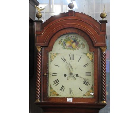 19th century probably Welsh longcase clock, arch painted face with Roman numeral, seconds dial and date aperture. (B.P. 21% +