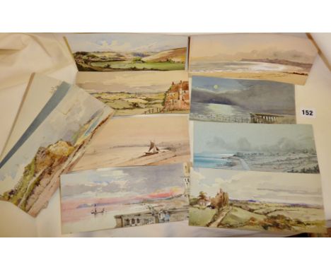 Quantity of 19th c. pages from a lady artist's sketch book (18)