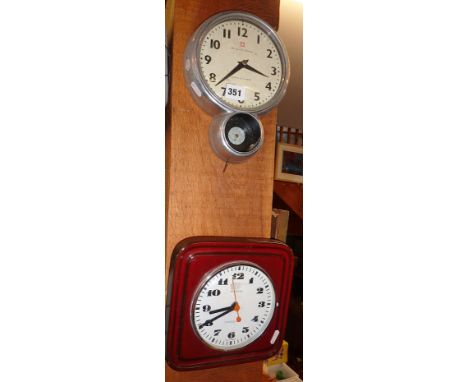 Bengt EK design aluminium wall clock (missing timer), and a Kienzle wall clock