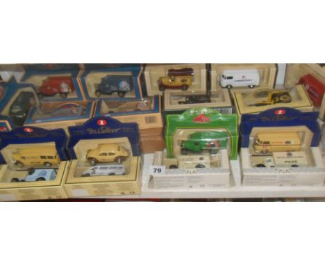 Shelf of assorted modern diecast commercial vehicles