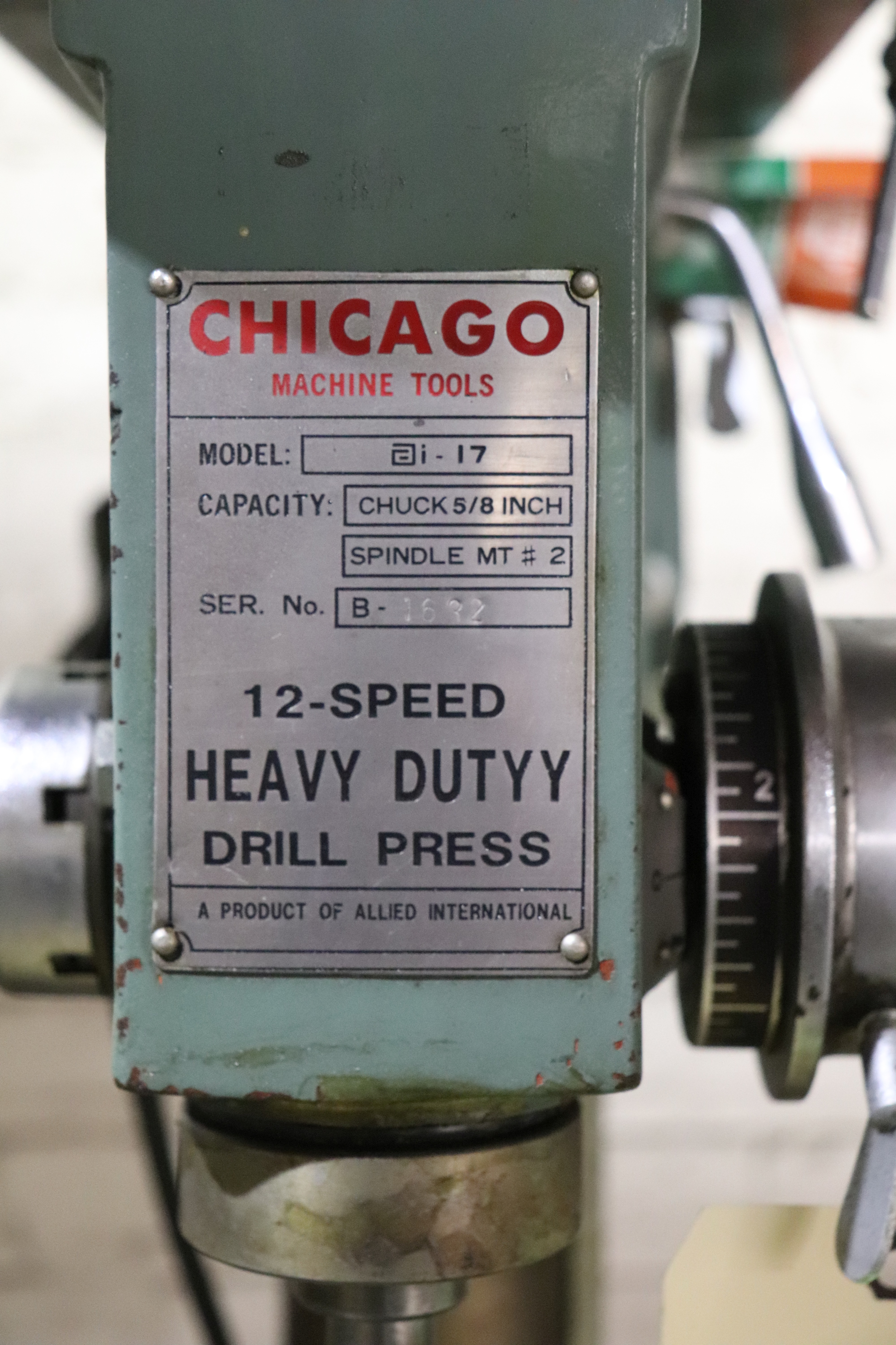 Chicago Machine Tools 12speed heavy duty drill press, model AI17
