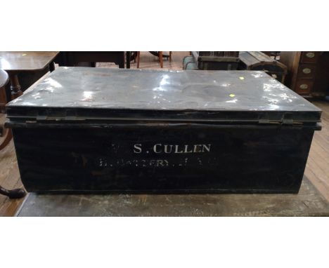 A large metal tool box vintage. 