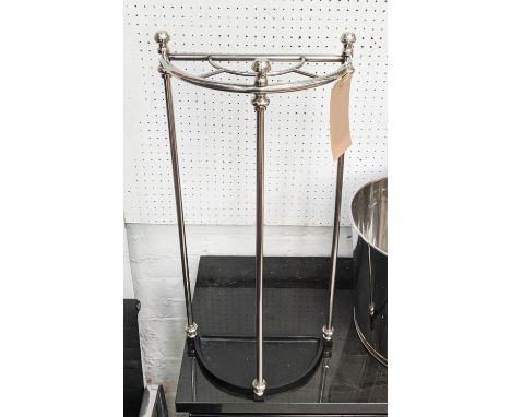 STICK STAND, Victorian style, polished metal, 32cm x 68cm H. 