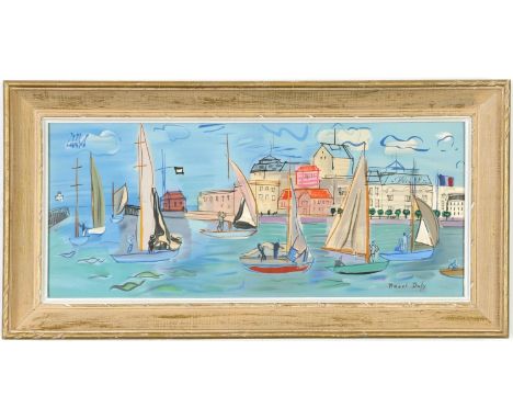 RAOUL DUFY, Les Regates lithograph, signed in the plate, 1969 edition 1000, printed by Mourlot, 27cm x 63cm. (Subject to ARR 