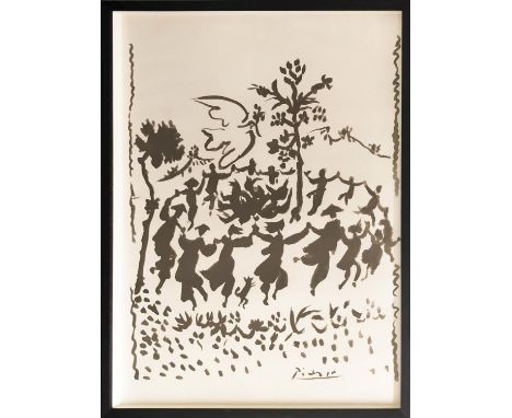 PABLO PICASSO, 'Viva La Paix', lithograph on Johannot Paper, 63cm x 47cm, signed in plate, published 1954, framed. (Subject t