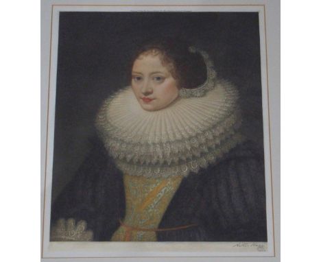 ARTHUR HOGG After MIEREVELT Portrait of A Dutch Lady, mezzotint, signed, 40 x 31cm and four others (5) Condition Report: Avai