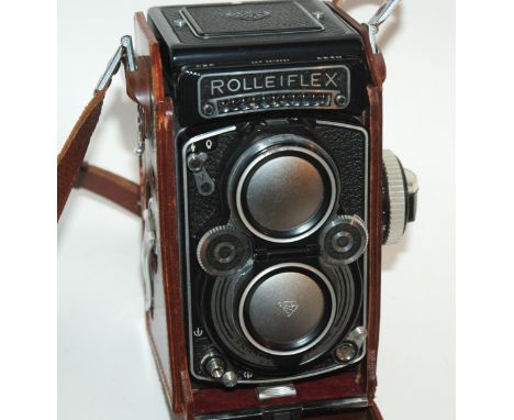 A Rolleiflex camera with Franke &amp; Heidecke twin lens in leather in Rolleiflex box Condition Report: Available upon reques