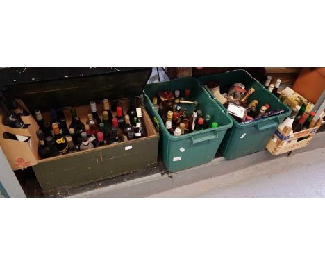 Large collection of alcohol to include sherry, port, wine &amp; others