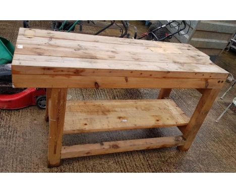 Large pine 2 tier garage work bench