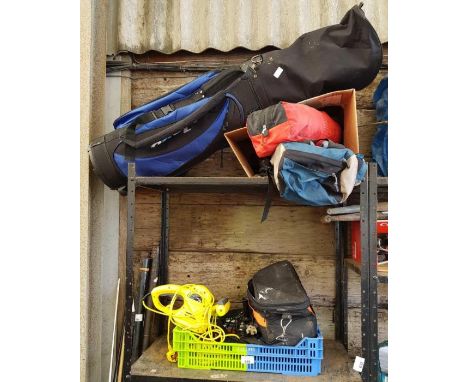 Berghaus camping bag, golf clubs in bag &amp; electric hand tools