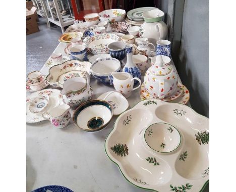 Ceramics including a Coalport punch jug, Studio pottery goblet, large Spode cup &amp; other items