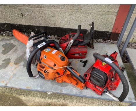 Echo petrol chainsaw along with 2 part chainsaws